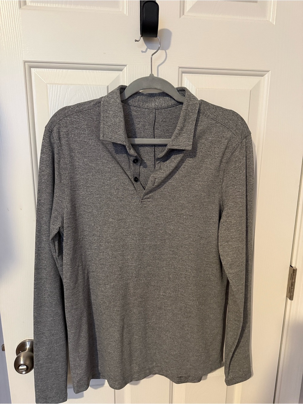 lululemon athletica Men's Long-Sleeve Heather Grey Polo